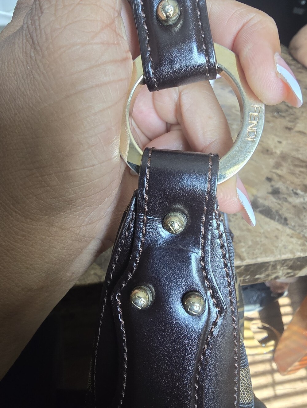 Fendi Brown and Dark Brown FF Zucca Shoulder Bag - Picture 3 of 16